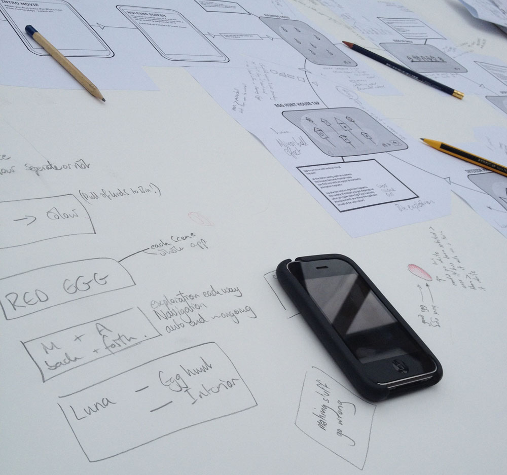 Early wireframe diagram of White The App