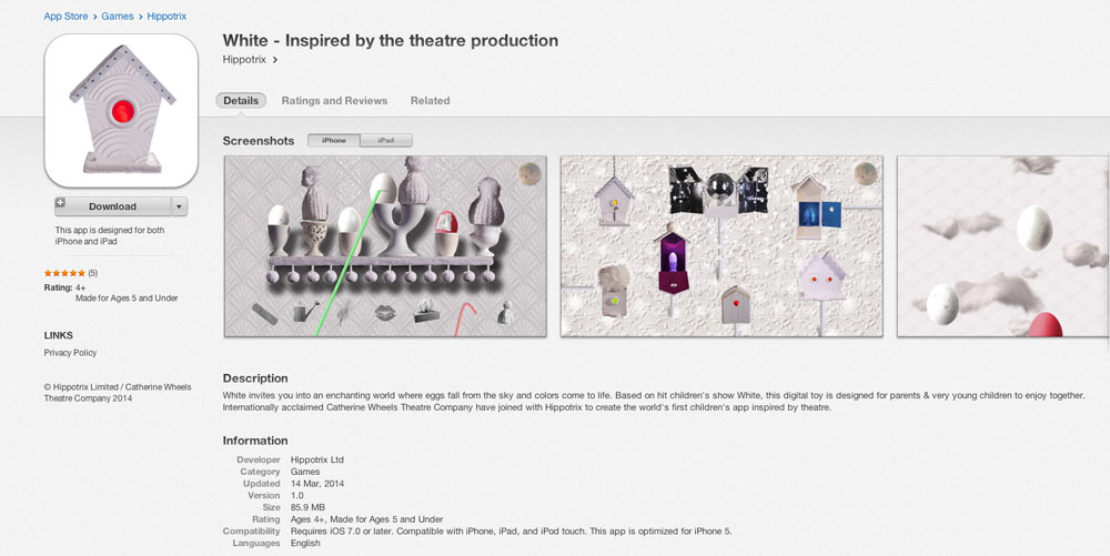Publicity image for White The App
